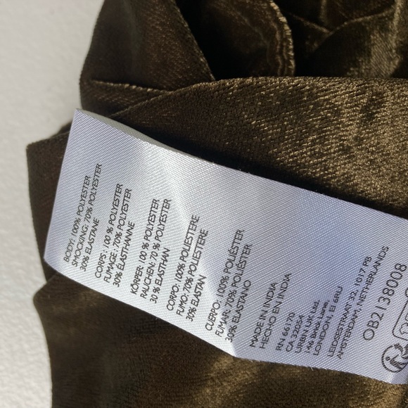 Free People Farrier Velvet Mini Dress Brown Bear Balloon Sleeves Smocked Bodice - Picture 17 of 17